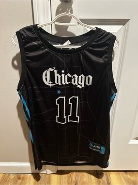 Source Unknown Black Chicago #11 Tank Top with Blue Accents
